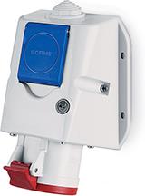 Промишлен комбиниран контакт 3P+Е 32A+шуко IP54 серия Optima Combi Scame