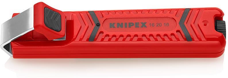 Кабелен нож, за изолация Ø4-16мм, червена ръкохватка 130мм, с фиксатор, Knipex