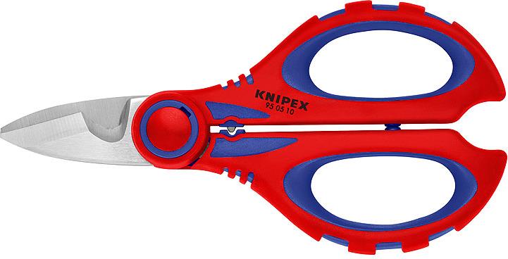 Ножици за рязане на кабел и кримпване, хромирани, синьо-червена ръкохватка 160мм, Knipex