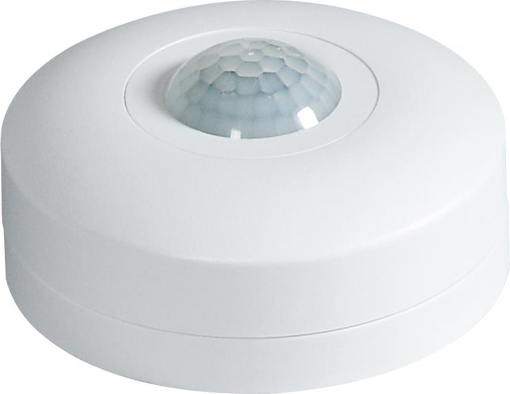 Датчик за движение PIR, за открит монтаж на таван, 360°, обхват D6m @ h=2.5m, IP20, цвят Бял Commel