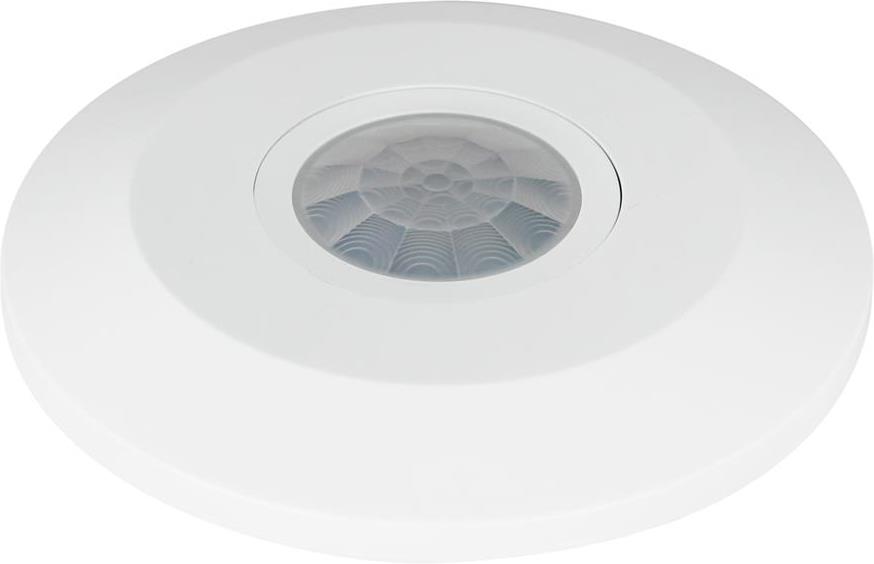 Датчик за движение PIR, за открит монтаж на таван, 360°, обхват D6m @ h=2.5m, IP20, Slim, цвят Бял Commel