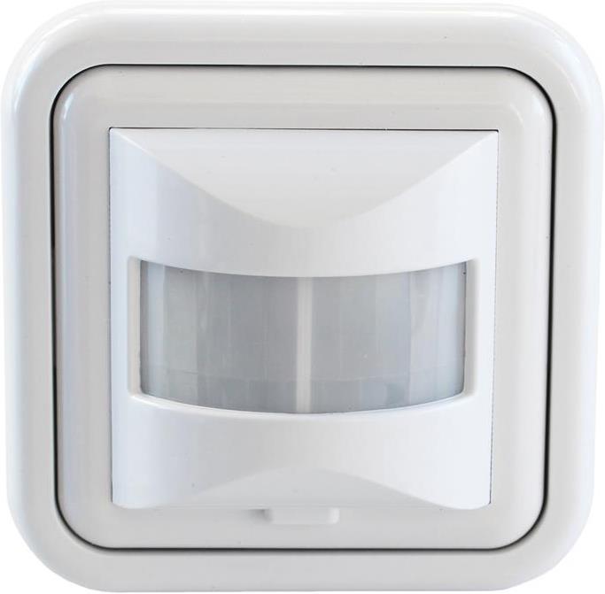 Датчик за движение PIR, за вграждане в стена, 160°, обхват 9m @ h=1.1m, IP20, изисква неутрала, цвят Бял Commel