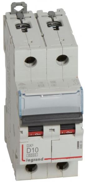 Автоматичен прекъсвач DX3 2P 10A крива D 6kA Legrand
