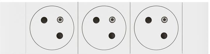 Контакт ФРЕНСКИ стандарт ТРОЕН 45° плосък за канал 45мм 6 мод. цвят бял Mosaic Legrand