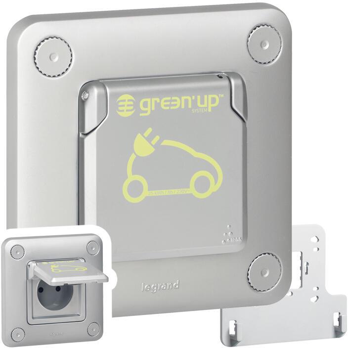 Контакт френски стандарт 16A Green'up Access IP55 IK10 за зареждане на електрически и хибридни автомобили до 3,7kW Legrand