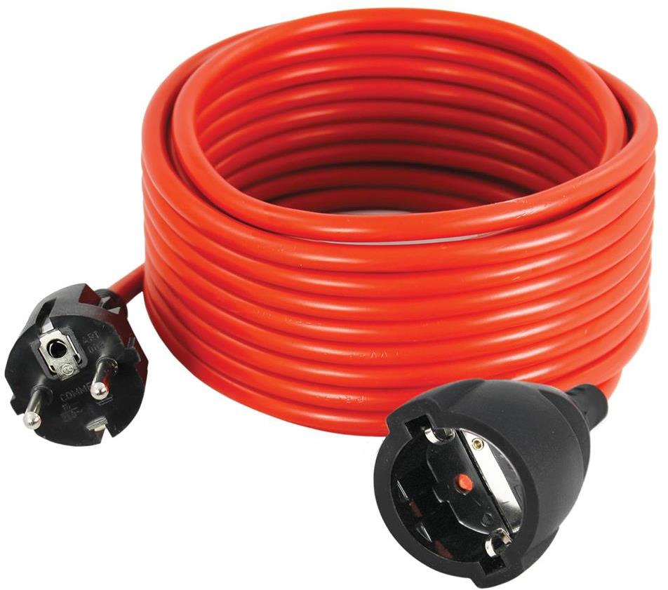 Удължител 15 метра кабел H05VV-F 3G1мм2 червен Commel /до изчерпване/