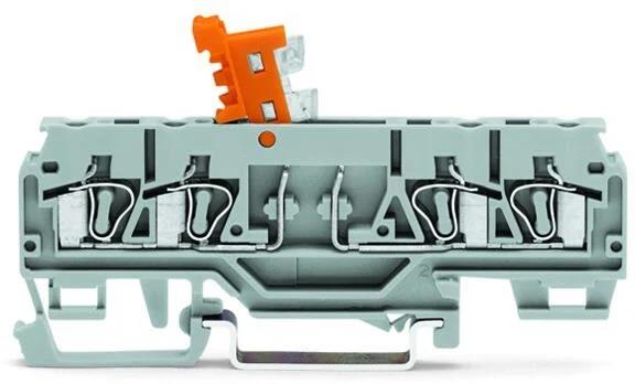Редова клема 4 връзки с разединител/тест 2.5мм2 БЕЗВИНТОВА Wago