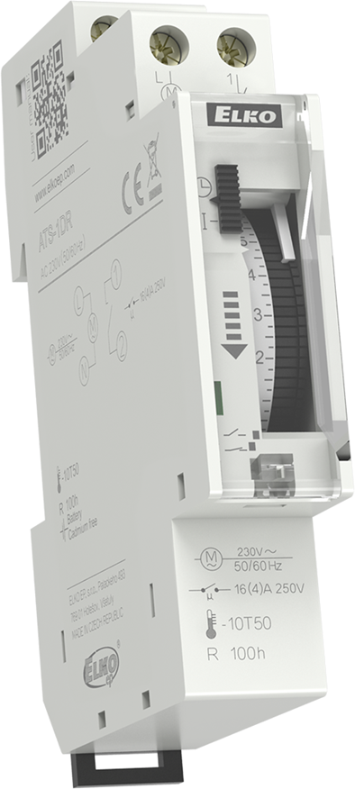 Таймер дневен, аналогов, 15 минути минимален интервал, резерв 100 часа, 1NO 16A, 230Vac, 1DIN, Elko EP