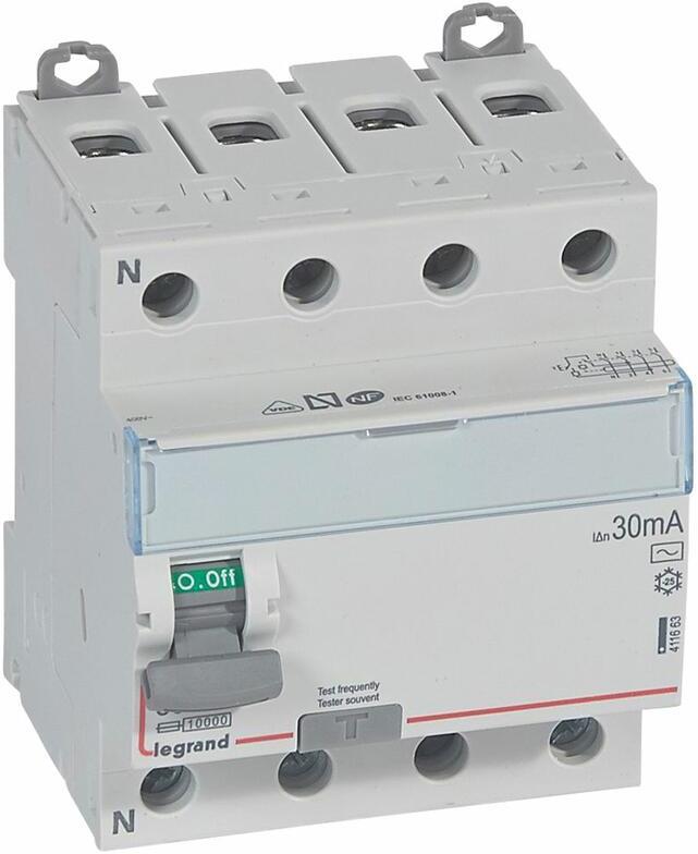 ДТЗ 4P 80A 30mА серия DX3 ID тип AC LN Legrand