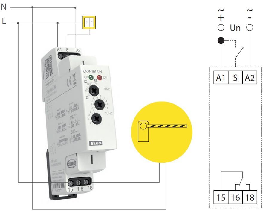 Реле за време, мултифункционално, 6x 0.1s...10h, 1c/o 8A, 24...240Vac / 24Vdc, 1DIN, Elko EP
