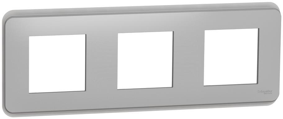 Лицева рамка 3х цвят Алуминий Unica Pro SE