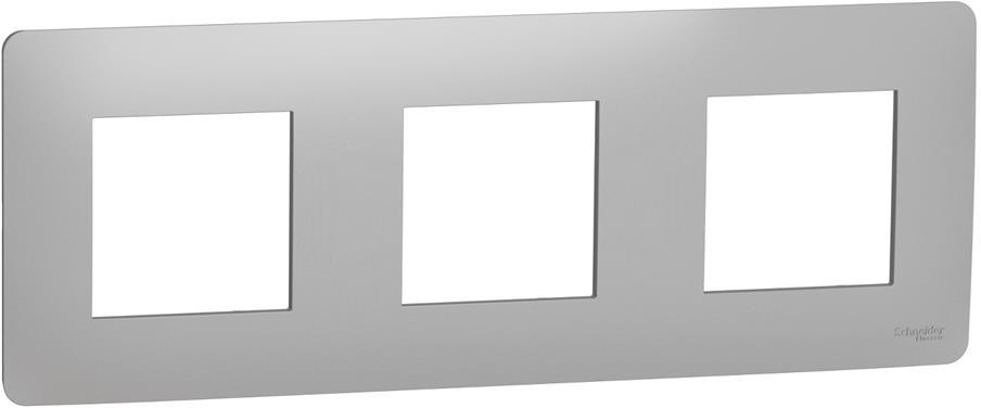 Лицева рамка 3х цвят Алуминий Unica Studio SE