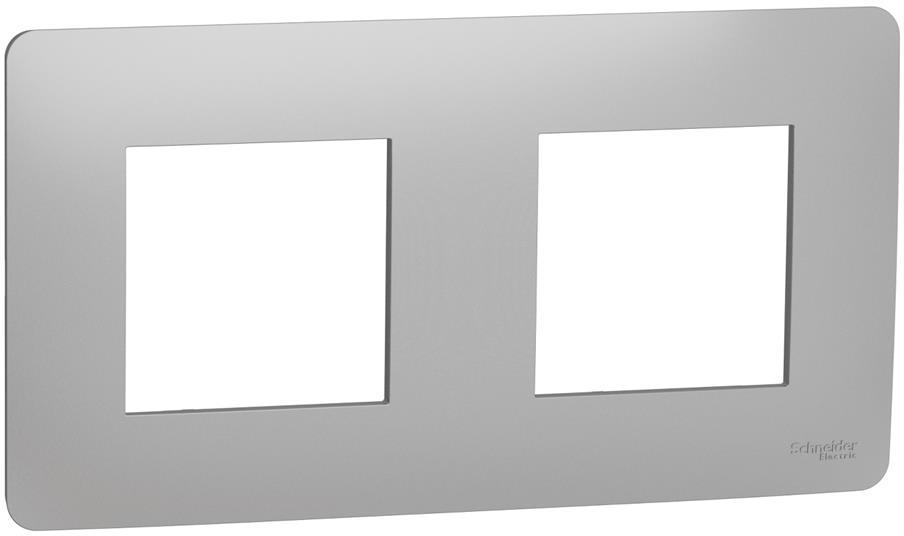 Лицева рамка 2х цвят Алуминий Unica Studio SE