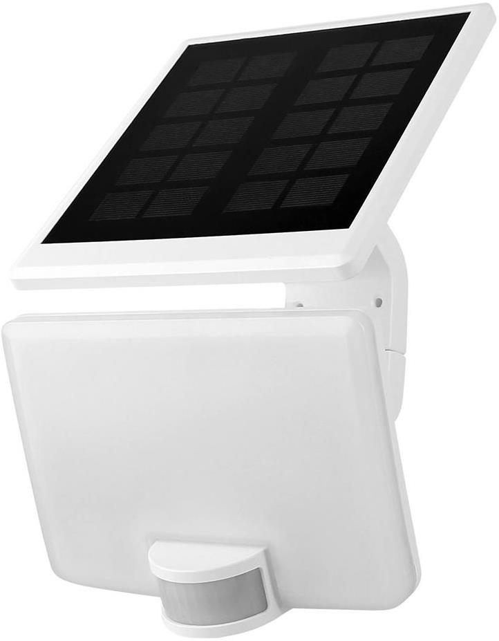 Прожектор LED 11W 4000K 1500lm IP54 бял с датчик и соларен панел и батерия 4Ah Commel