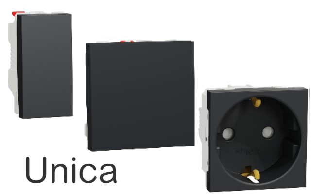 Антрацит механизми Unica SE