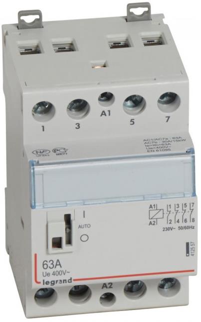 Модулен контактор с ръкохватка CX3, 63A 4NC 220V 3 модула Legrand