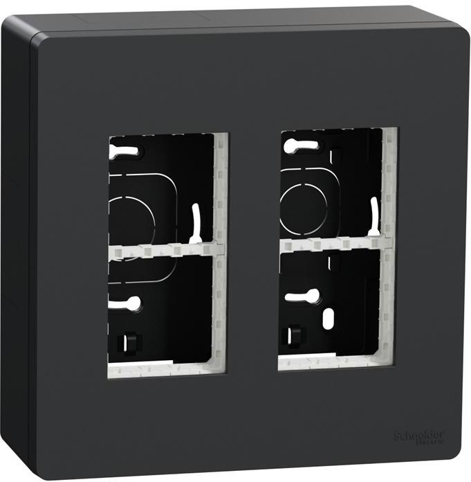 Моноблок за открит монтаж 2x4 мод. цвят Антрацит Unica System+ SE