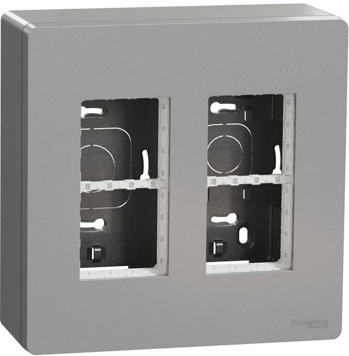 Моноблок за открит монтаж 2x4 мод. цвят Алуминий Unica System+ SE