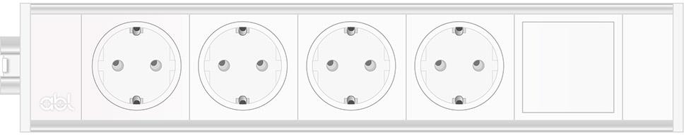 Модул Link 5M с 4х Шуко и 1х празен модул, цвят Бял, ABL