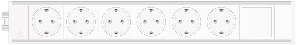 Модул Link 7M с 6х Шуко и 1х празен модул, цвят Бял, ABL