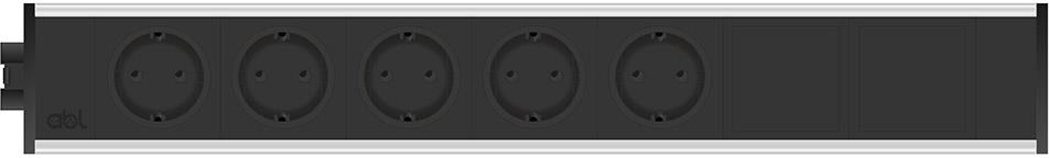 Модул Link 7M с 5х Шуко и 2х празни модула, цвят Черен, ABL