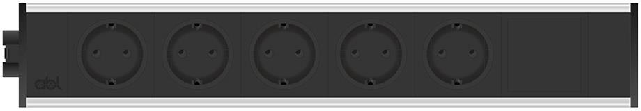 Модул Link 6M с 5х Шуко и 1х празен модул, цвят Черен, ABL