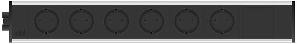 Модул Link 7M с 6х Шуко и 1х празен модул, цвят Черен, ABL