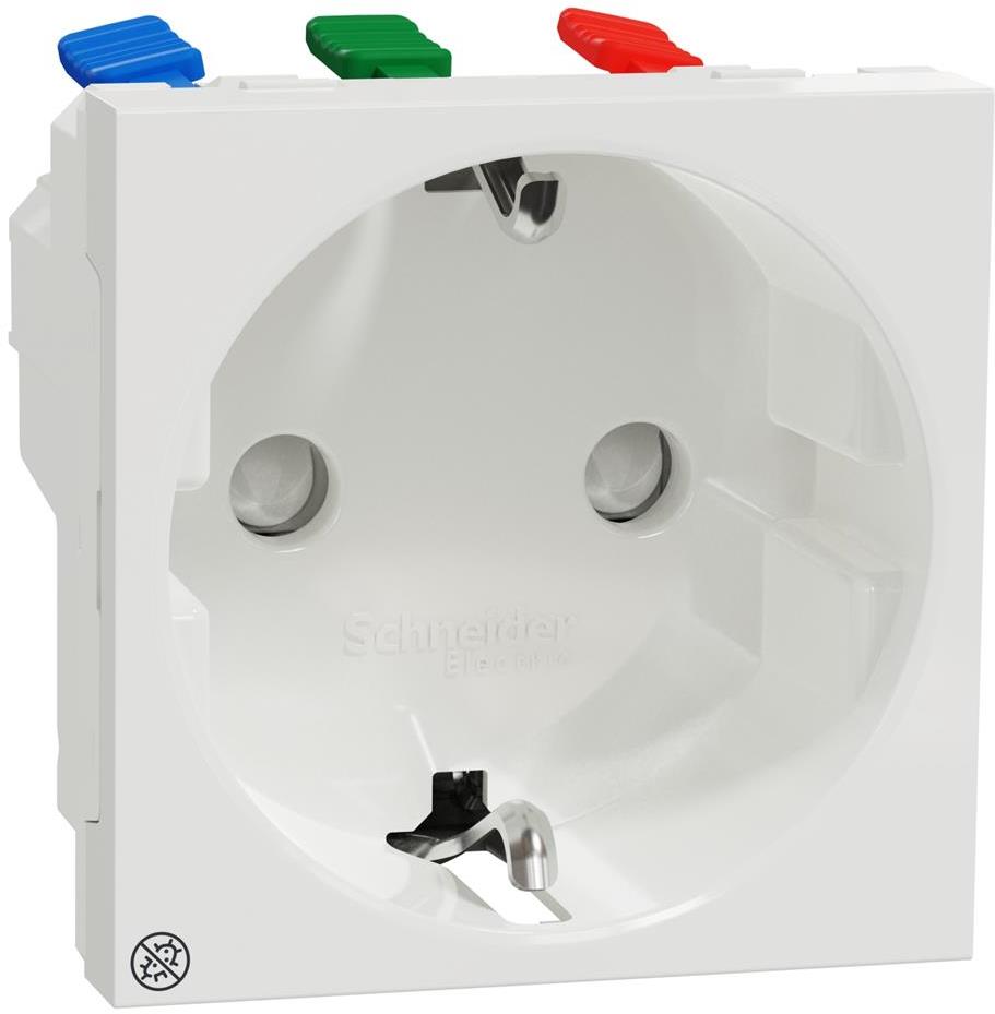 Контакт шуко с детска защита авт. 2 мод. Антибактериален Unica SE