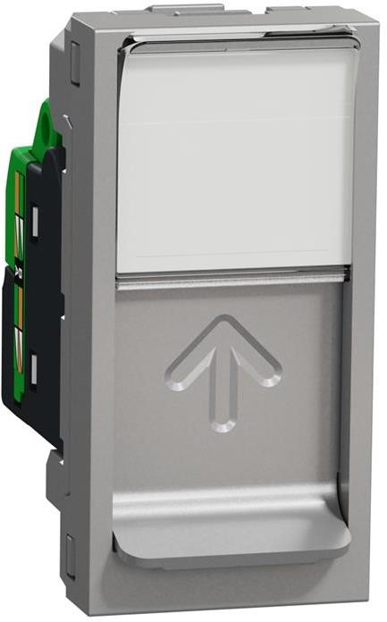 Розетка RJ45 UTP cat.6 S-One 1 мод. цвят Алуминий Unica SE