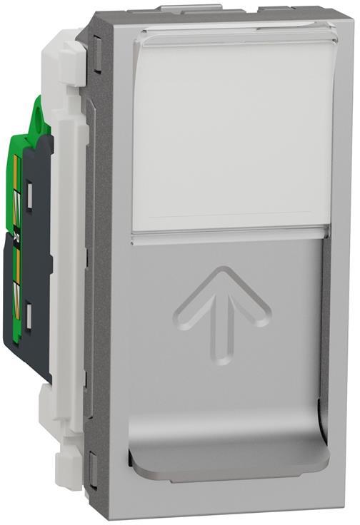 Розетка RJ45 UTP cat.5e S-One 1 мод. цвят Алуминий Unica SE