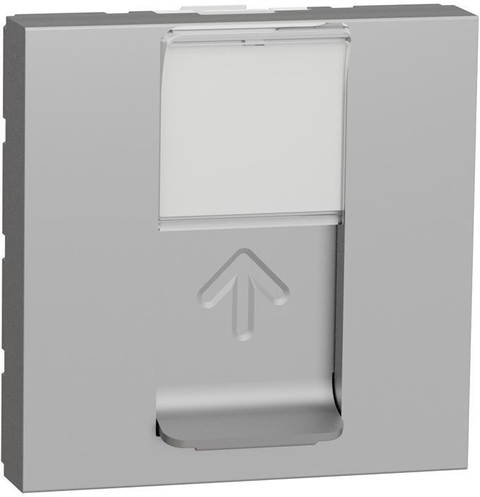 Розетка RJ45 STP cat.6A S-One 2 мод. цвят Алуминий Unica SE