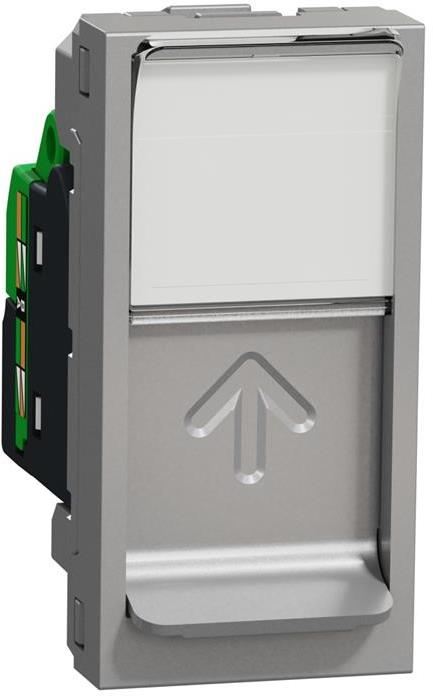 Розетка RJ45 STP cat.6A S-One 1 мод. цвят Алуминий Unica SE