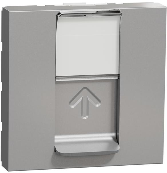 Розетка RJ45 FTP cat.6 S-One 2 мод. цвят Алуминий Unica SE