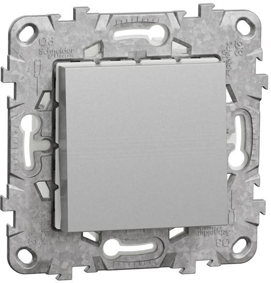 Девиаторен ключ IP44 с носеща рамка 2 мод. цвят Алуминий Unica SE