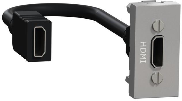 Розетка HDMI с кабел 15см. 1 мод. цвят Алуминий Unica SE