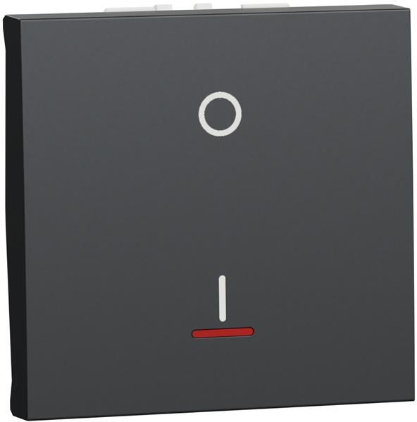 Двуполюсен ключ 16А с индикатор 2 мод. цвят Антрацит Unica SE