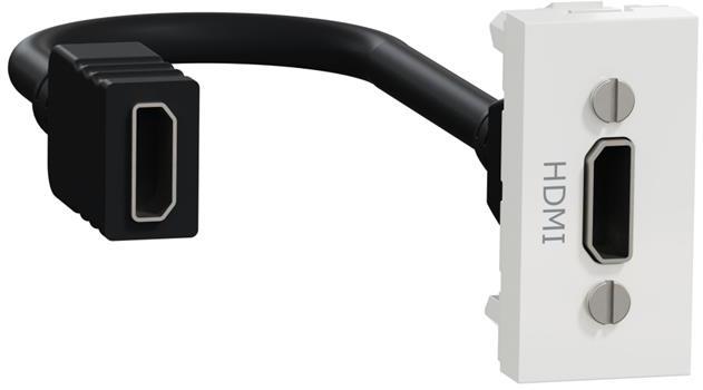 Розетка HDMI с кабел 15см. 1 мод. цвят Бял Unica SE