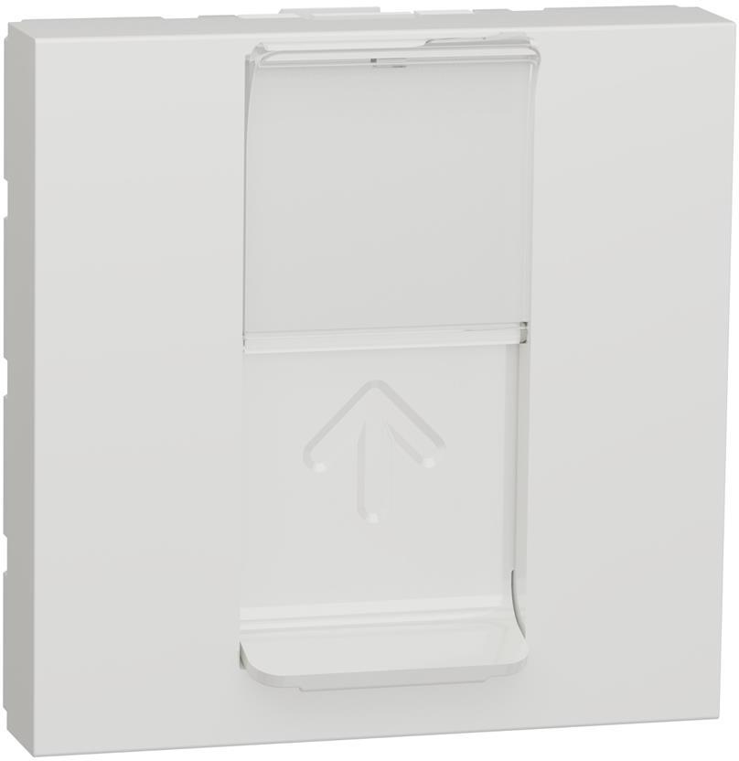 Лицев панел 45х45мм за 1х RJ45 Keystone, плосък прав изход 2 мод. цвят Бял Unica SE