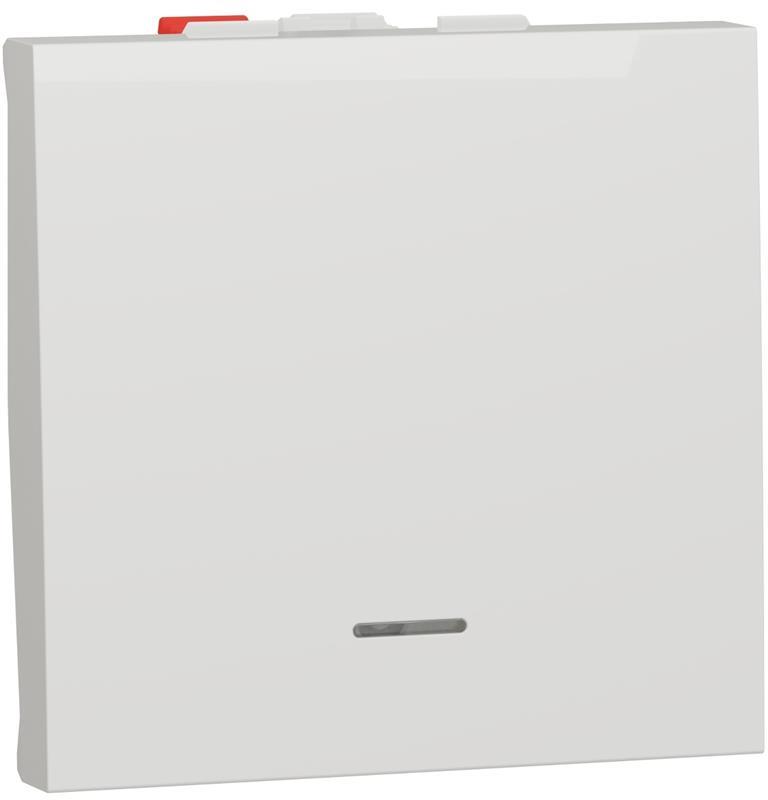 Бутон с индикатор 2 мод. цвят Бял Unica SE