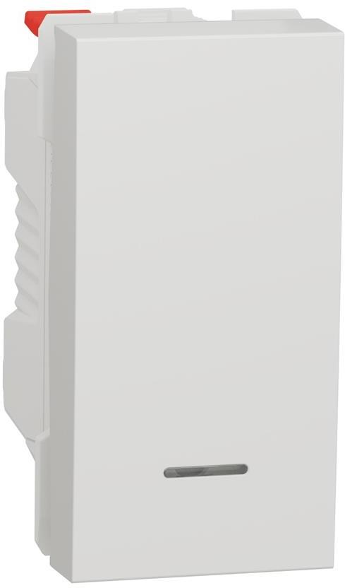 Бутон с индикатор 1 мод. цвят Бял Unica SE