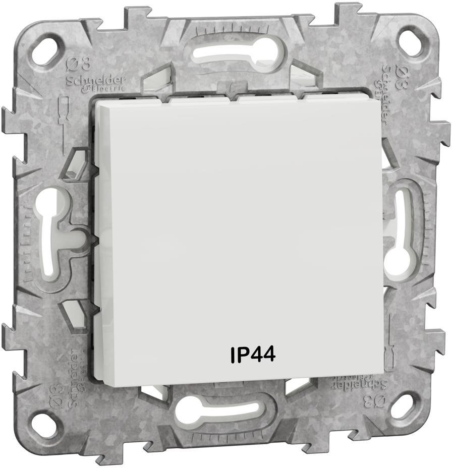 Девиаторен ключ IP44 с носеща рамка 2 мод. цвят Бял Unica SE