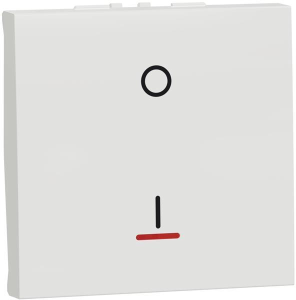 Двуполюсен ключ 16А с индикатор 2 мод. цвят Бял Unica SE