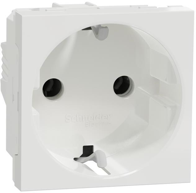Контакт шуко винт 2 мод. цвят Бял Unica SE