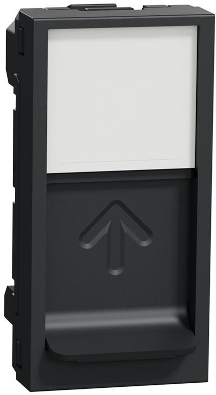 Лицев панел 22.5х45мм за 1х RJ45 Keystone, плосък прав изход 1 мод. цвят Антрацит Unica SE