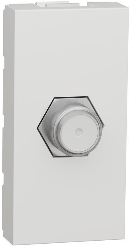 Розетка TV тип F конектор 1 мод. цвят Бял Unica SE