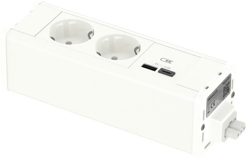 Модул 2х шуко и 2хUSB тип A+C цвят Бял Unica System+ SE /до изчерпване/