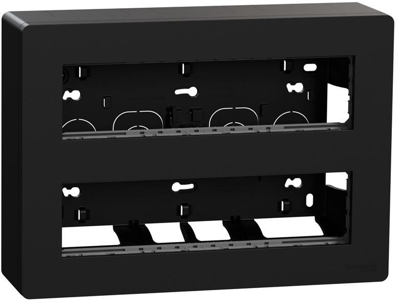 Моноблок за открит монтаж 2x8 мод. цвят Антрацит Unica System+ SE