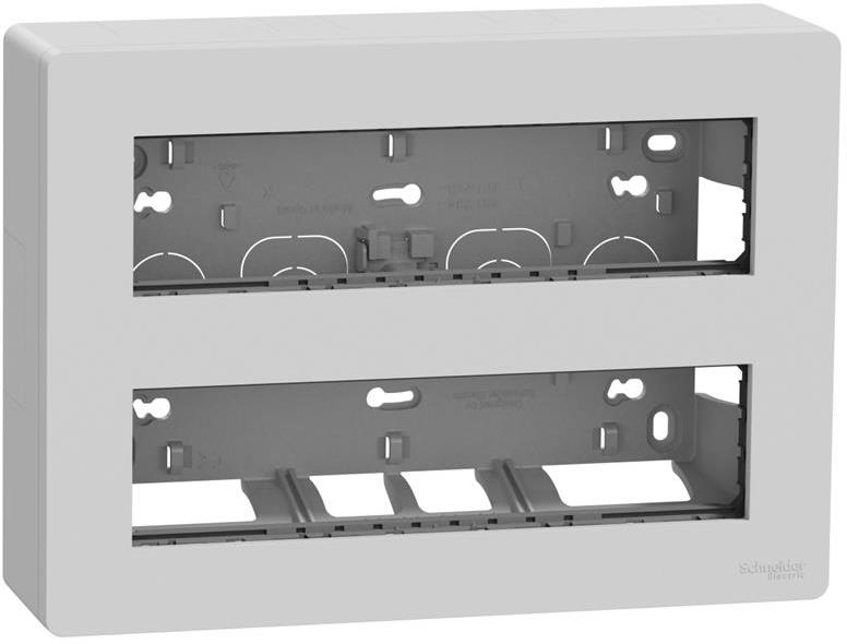 Моноблок за открит монтаж 2x8 мод. цвят Алуминий Unica System+ SE