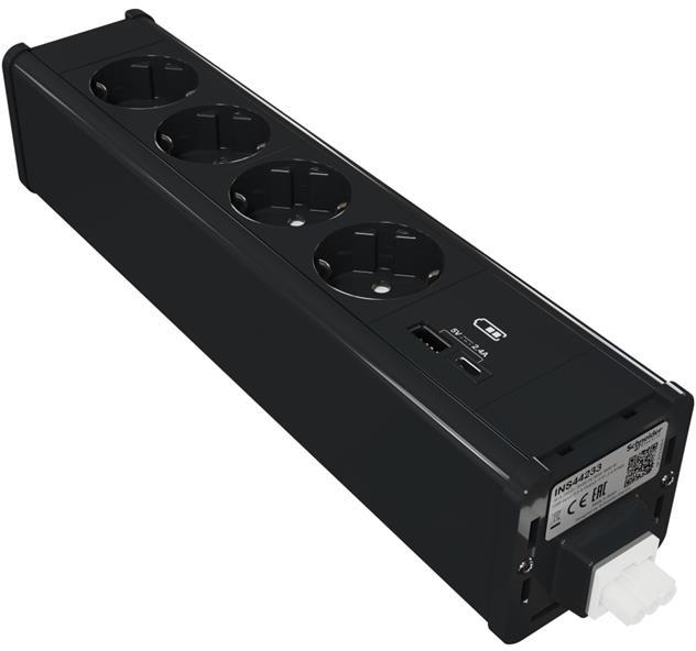 Модул 4х шуко и 2хUSB тип A+C цвят Антрацит Unica System+ SE /до изчерпване/