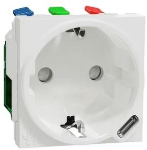 Контакт шуко с детска защита авт. и USB тип C 2 мод. цвят Бял Unica SE